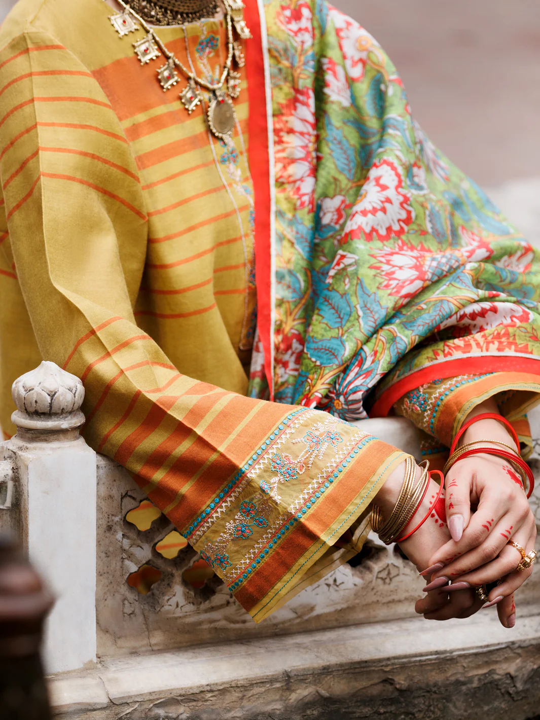 MEHNDI GREEN YARN DYED 3PC STITCHED | ALP-3PS-1930/S FB-1930A - Image 3