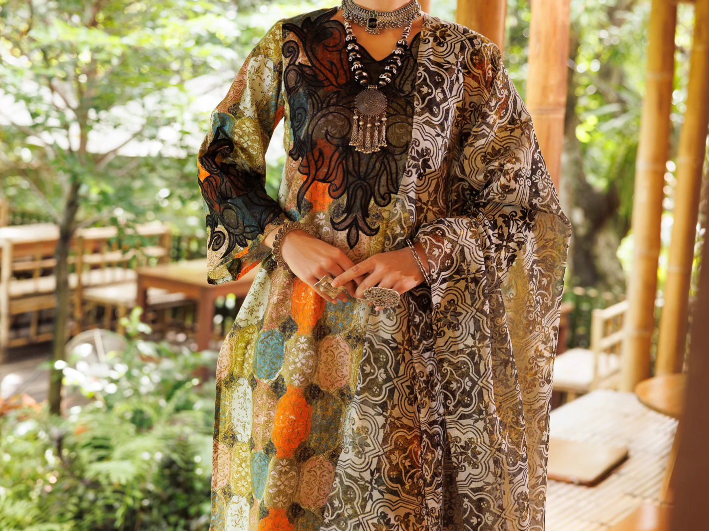 MULTICOLOR LAWN 3PC UNSTITCHED | ALP-3PS-1987 FB-1987A - Image 4