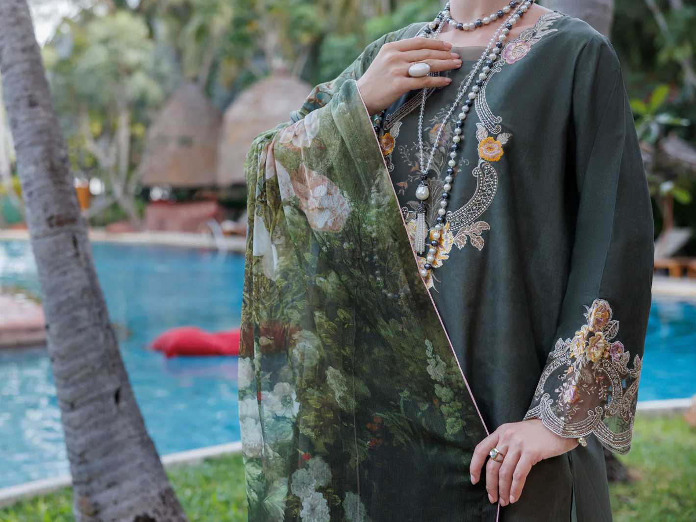 MEHNDI GREEN LAWN 3PC STITCHED | ALP-3PS-1993/S FB-1993A - Image 4