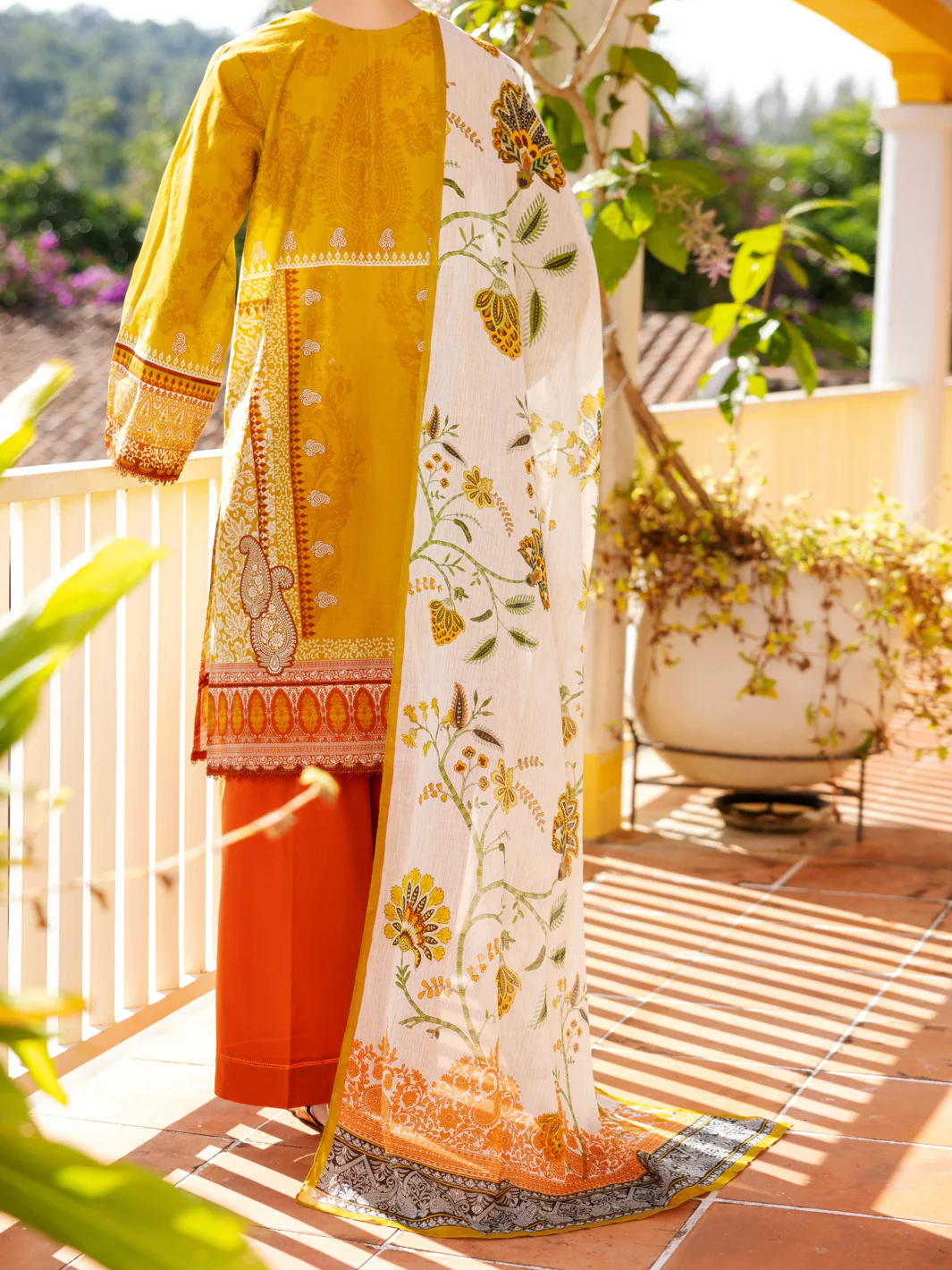 LIME GREEN LAWN 3PC UNSTITCHED | ALP-3PS-1997 FB-1997A - Image 2