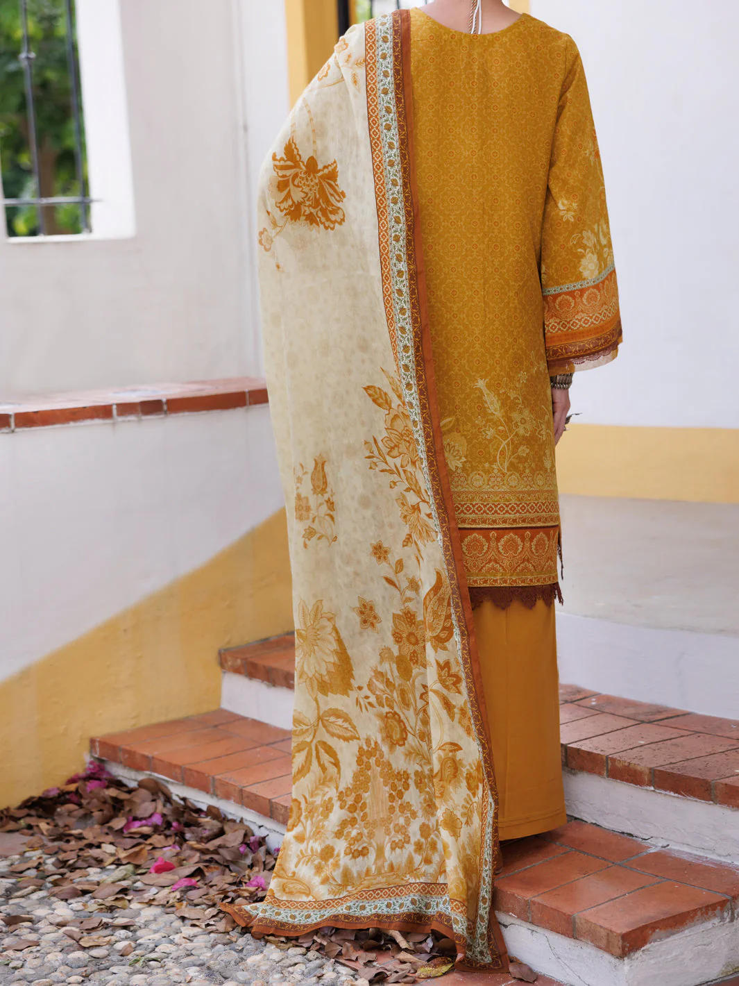 MUSTARD LAWN 3PC UNSTITCHED | ALP-3PS-2001 FB-2001A - Image 2