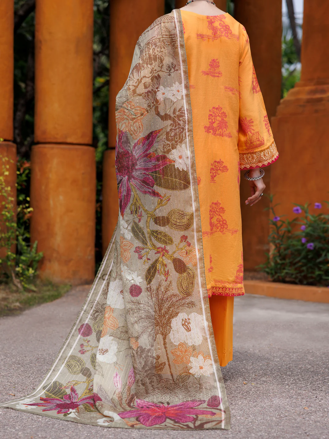 MUSTARD JACQUARD 3PC UNSTITCHED | ALP-3PS-2012 FB-2012A - Image 2
