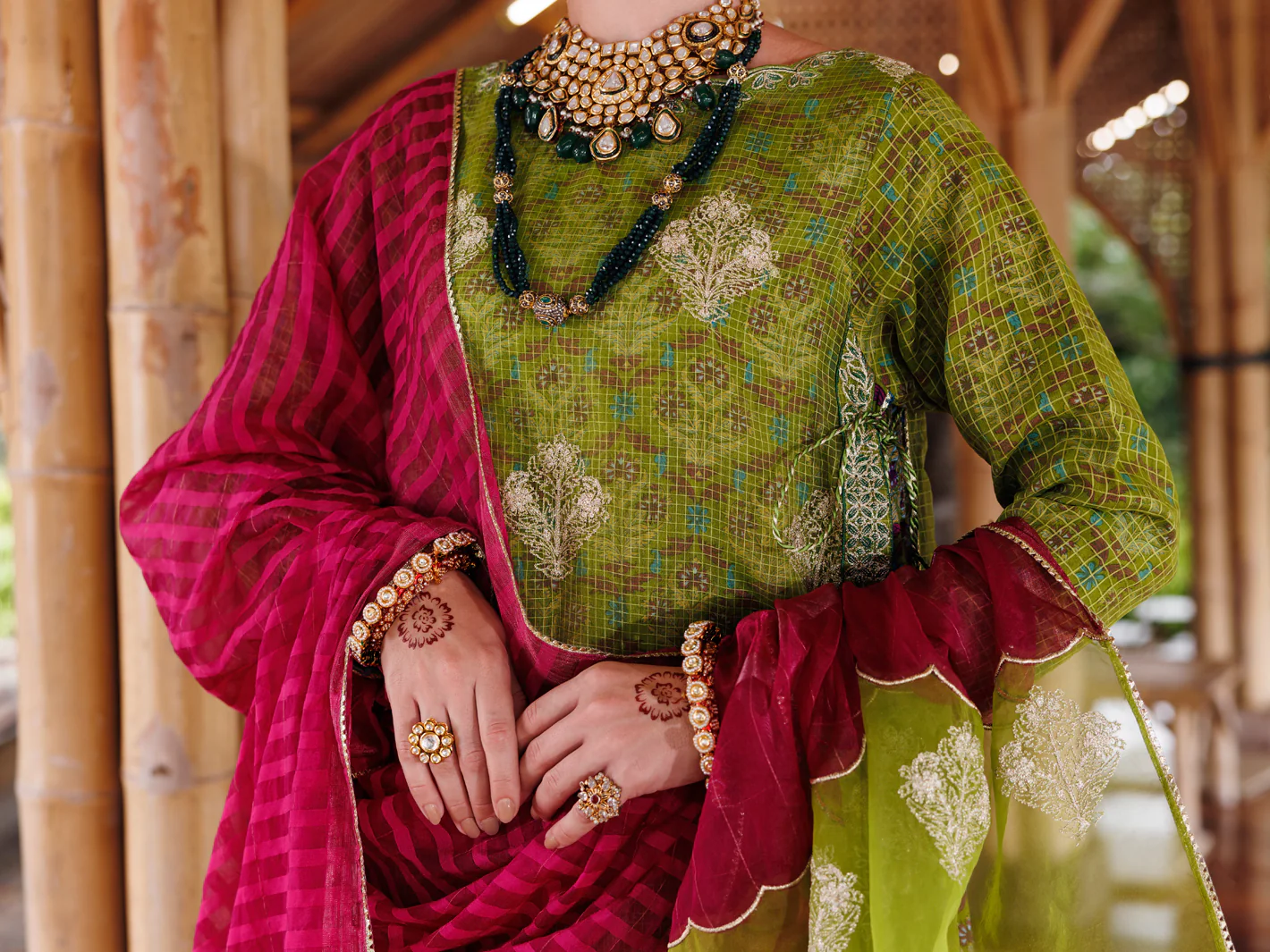 GREEN MAPLE SILK 3PC STITCHED | ALP-3PS-2026/S FB-20 - Image 4