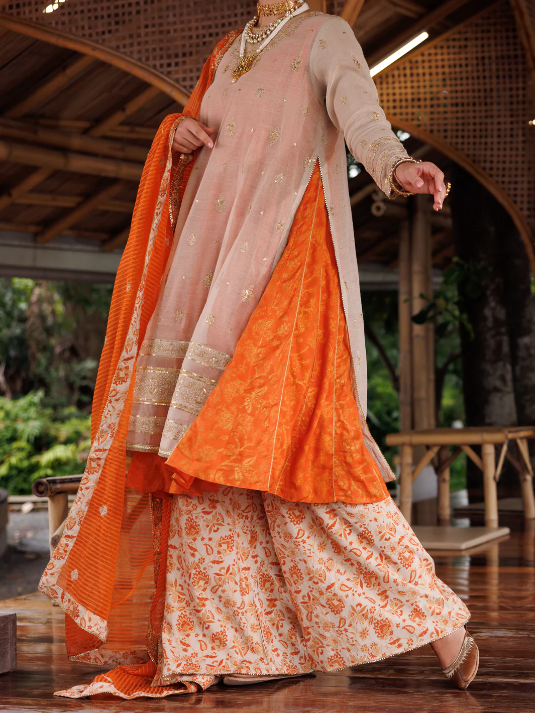 MUSTARD COTTON KHADDI NET 3PC UNSTITCHED | ALP-3PS-2028 AM-3144B - Image 4