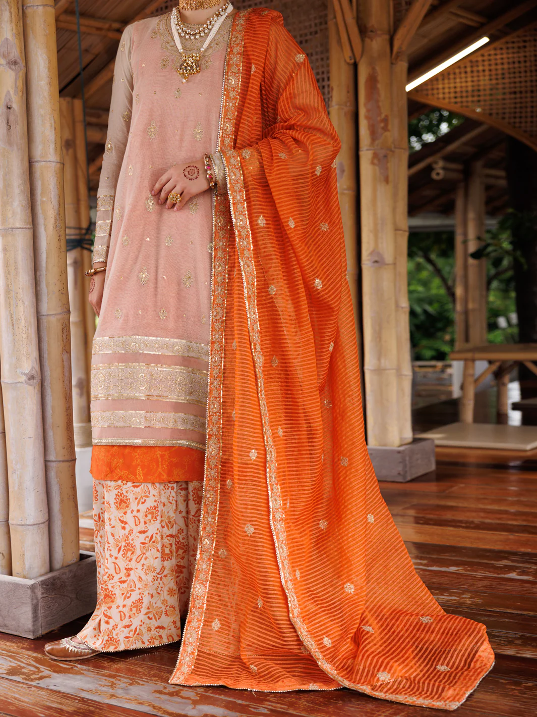 MUSTARD COTTON KHADDI NET 3PC STITCHED | ALP-3PS-2028/S AM-31 - Image 5