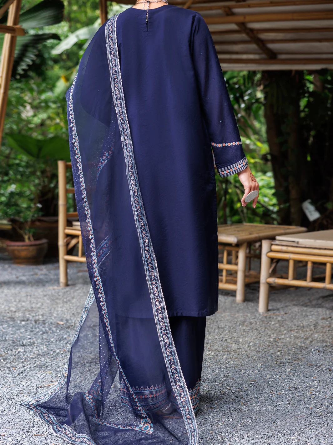 BLUE SHEESHA SILK 3PC STITCHED | ALP-3PS-2030/S AM-3001C - Image 2