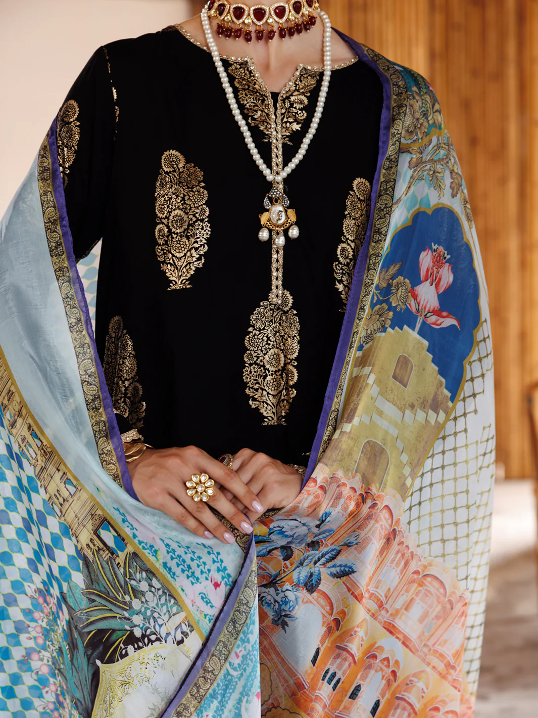 BLACK VISCOSE 3PC STITCHED | ALP-3PS-2040/S FB-2040A - Image 3