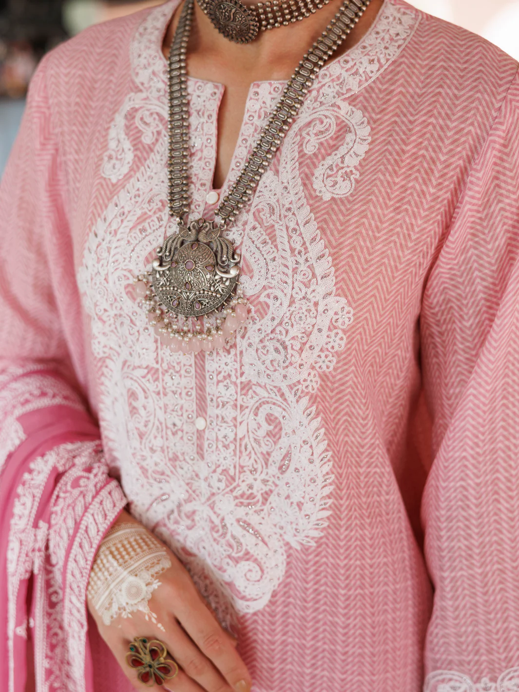 LIGHT PINK SQUARE DOBBY 3PC UNSTITCHED | ALP-3PS-2046 FB-2046A - Image 4