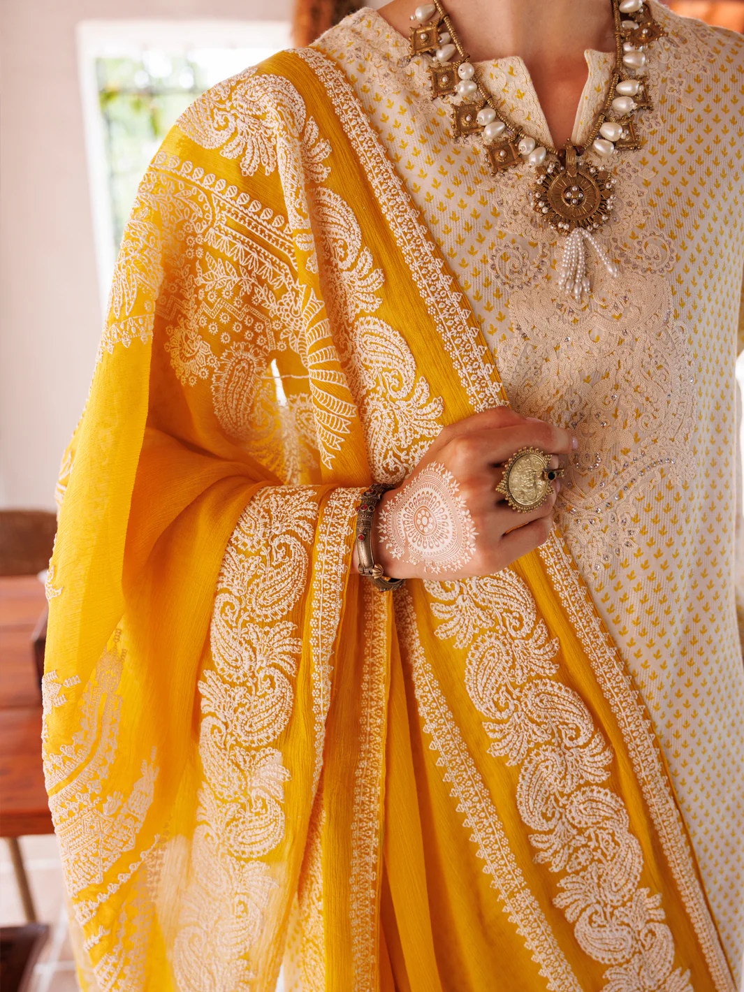 LEMON SQUARE DOBBY 3PC UNSTITCHED | ALP-3PS-2047 FB-2047A - Image 4