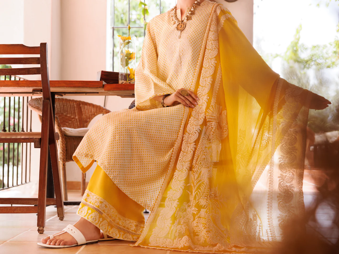 LEMON SQUARE DOBBY 3PC UNSTITCHED | ALP-3PS-2047 FB-2047A - Image 5