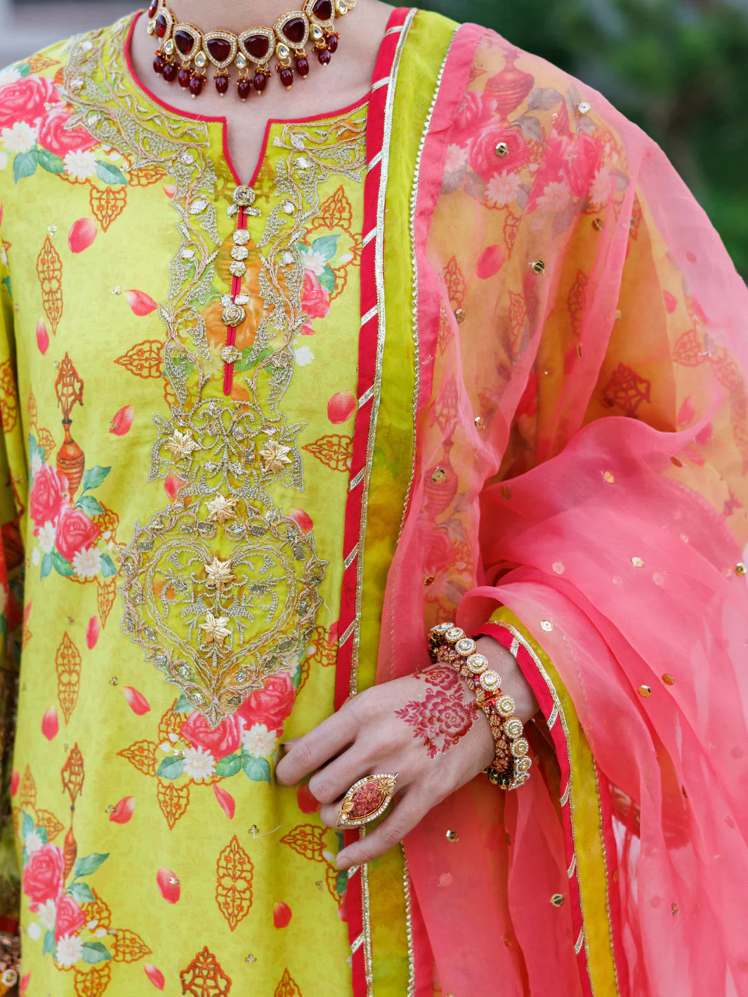 LEMON GREEN MAPLE SILK 3PC STITCHED | ALP-3PS-2051/S FB-2051A - Image 4