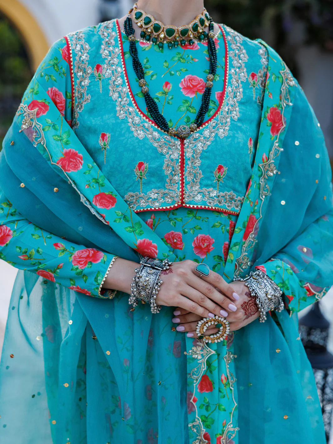 SEA GREEN MAPLE SILK 3PC STITCHED | ALP-3PS-2052/S FB-2052A - Image 3