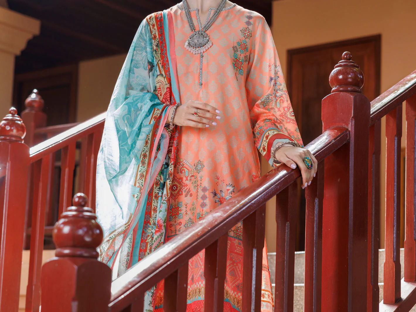 PEACH LAWN 3PC STITCHED | ALP-3PS-2097/S FB-2097A - Image 4