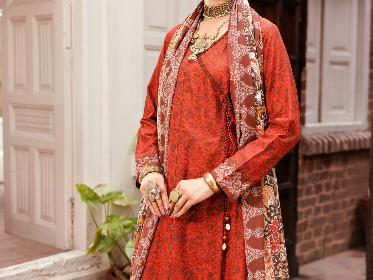 MAROON LAWN 3PC STITCHED | ALP-3PS-2144/S FB-2144A - Image 5
