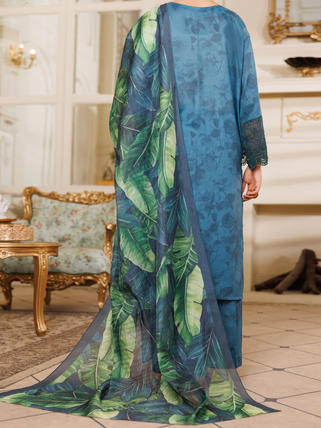 TEAL LAWN 3PC STITCHED | ALP-3PS-2150/S FB-2150A - Image 2