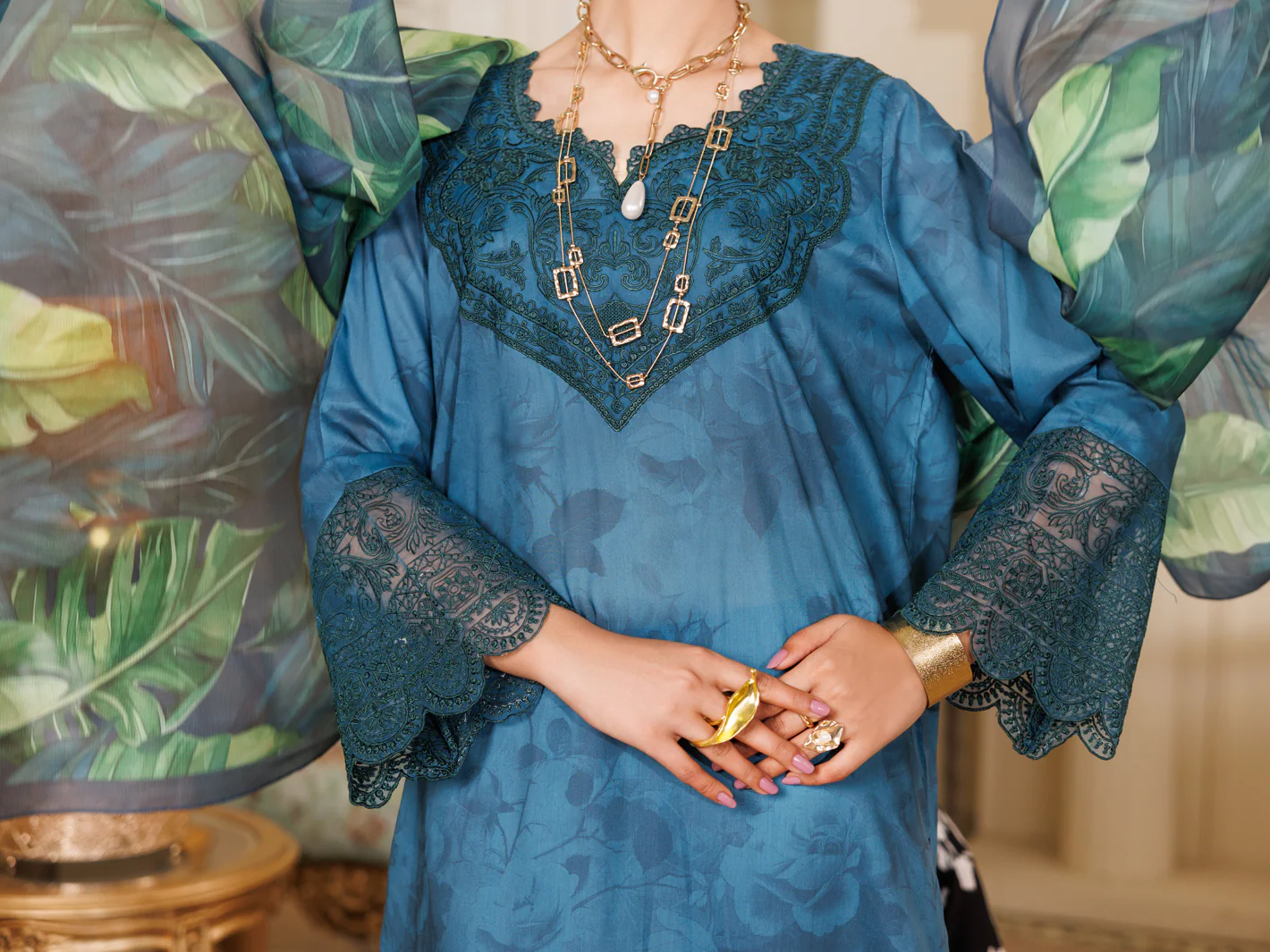 TEAL LAWN 3PC STITCHED | ALP-3PS-2150/S FB-2150A - Image 6