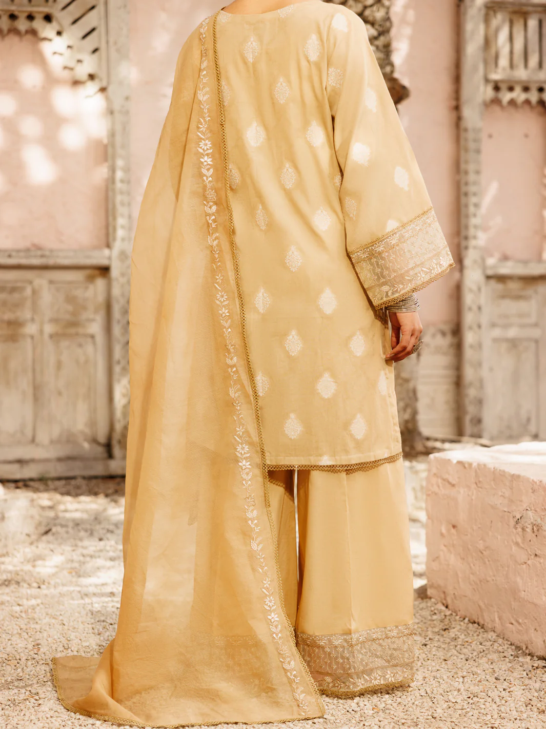BEIGE YARN DYED 3PC STITCHED | ALP-3PS-2176/S AM-3187A - Image 2
