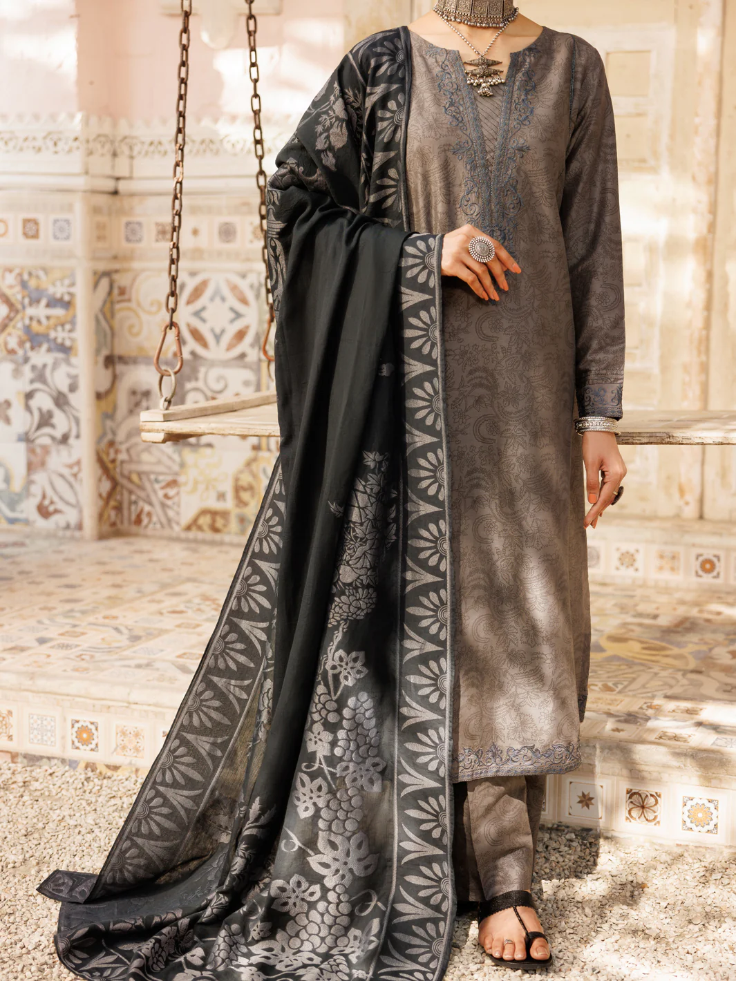 GREY CAMBRIC 3PC STITCHED | ALP-3PS-2179/S FB-2179A