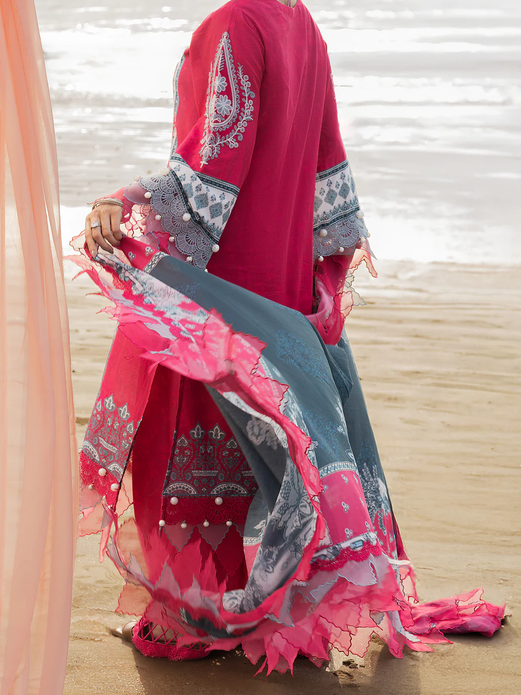 PINK LAWN 3PC UNSTITCHED | ALP-3PS-2213 FB-2213A - Image 6