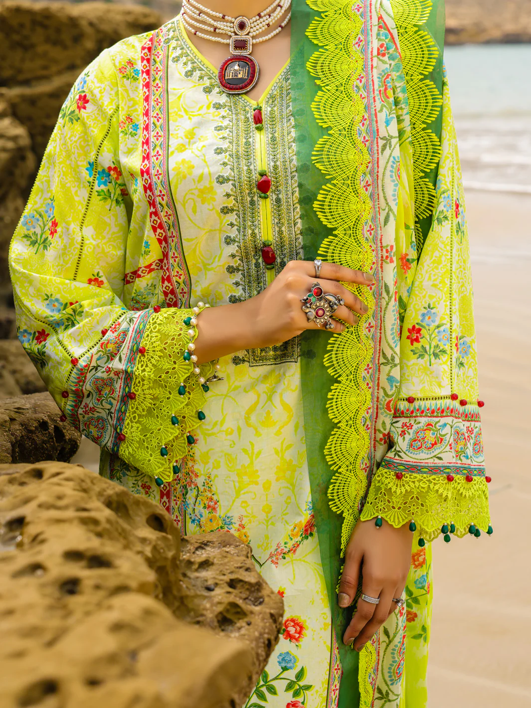 LEMON LAWN 3PC UNSTITCHED | ALP-3PS-2215 FB-2215A - Image 4