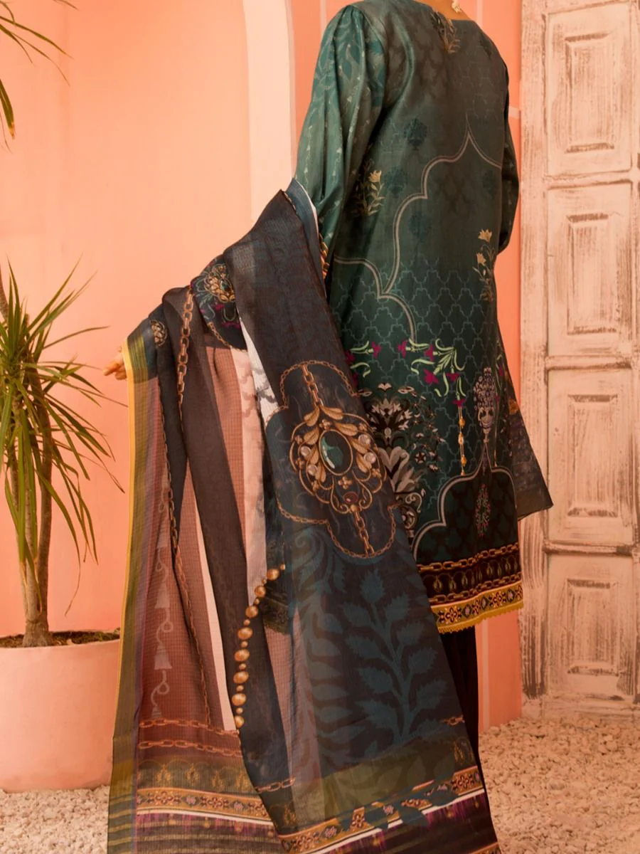 TEAL LAWN 3PC UNSTITCHED | ALP-3PS-US-1140 FB-1140A - Image 4