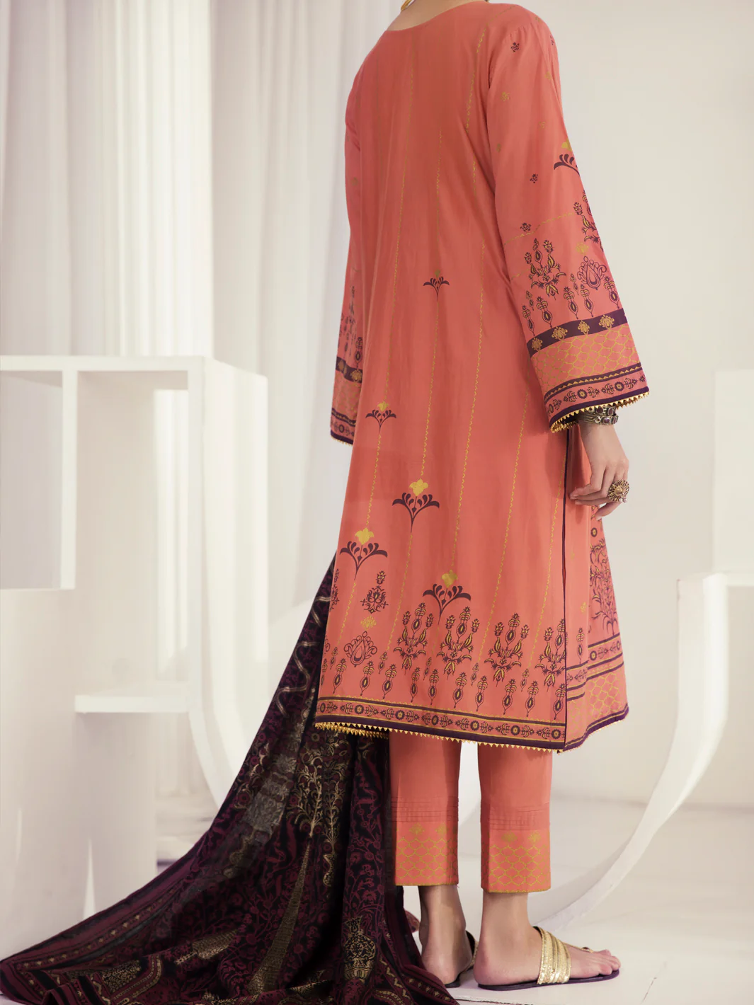 ORANGE LAWN 3PC STITCHED | ALP-3PS-US-1146/S FB-1146A - Image 2