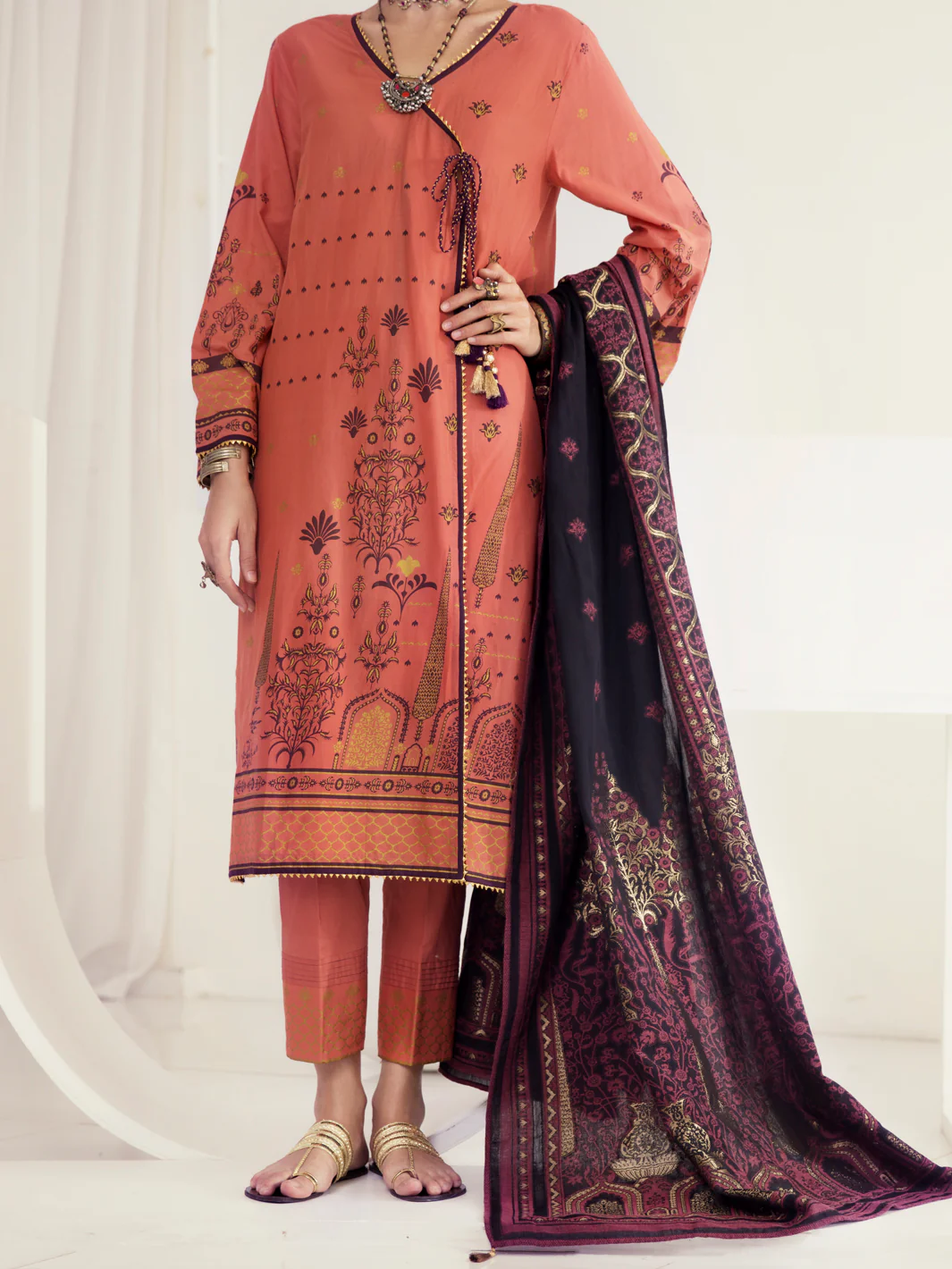 ORANGE LAWN 3PC STITCHED | ALP-3PS-US-1146/S FB-1146A - Image 4