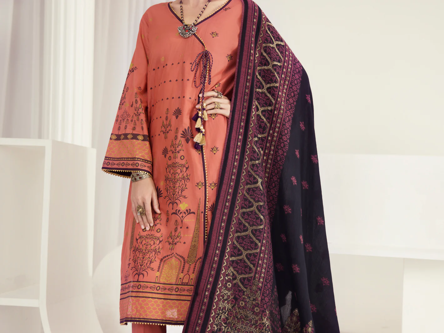 ORANGE LAWN 3PC STITCHED | ALP-3PS-US-1146/S FB-1146A - Image 6