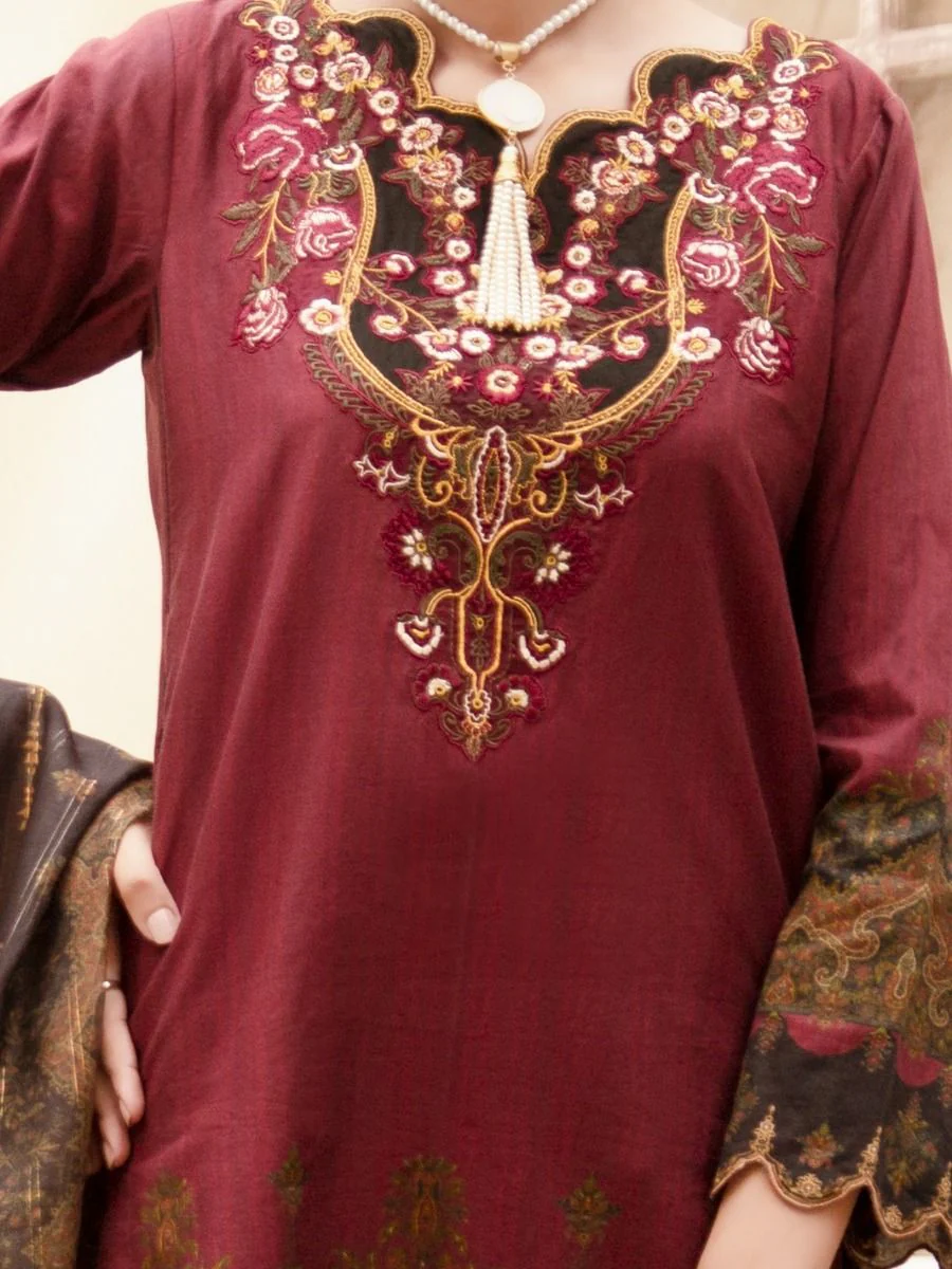 MEHNDI GREEN CAMBRIC 3PC UNSTITCHED | ALP-3PS-US-1178 FB-1178A - Image 2