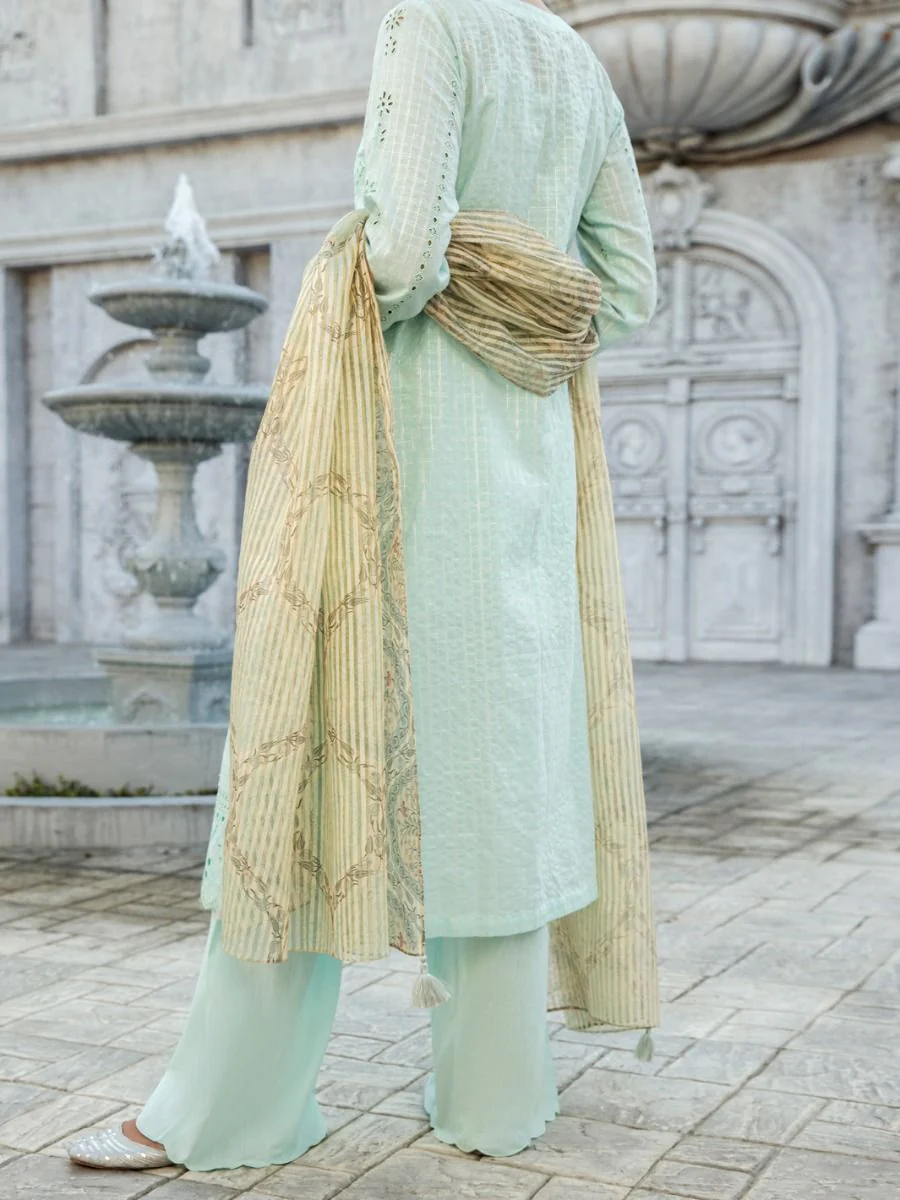 FEROZI COTTON JACQUARD 3PC UNSTITCHED | ALP-3PS-US-1187 FB-1173B - Image 2