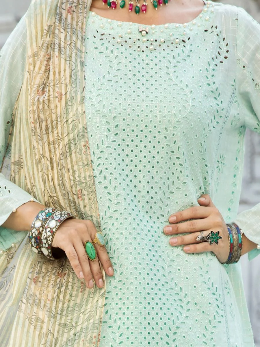 FEROZI COTTON JACQUARD 3PC UNSTITCHED | ALP-3PS-US-1187 FB-1173B - Image 3
