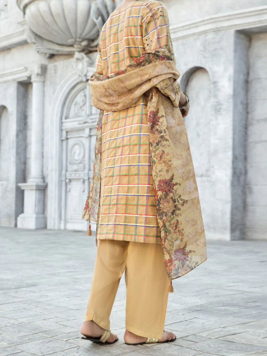 MUSTARD YARN DYED 3PC STITCHED | ALP-3PS-US-1191/S FB-1177B - Image 2