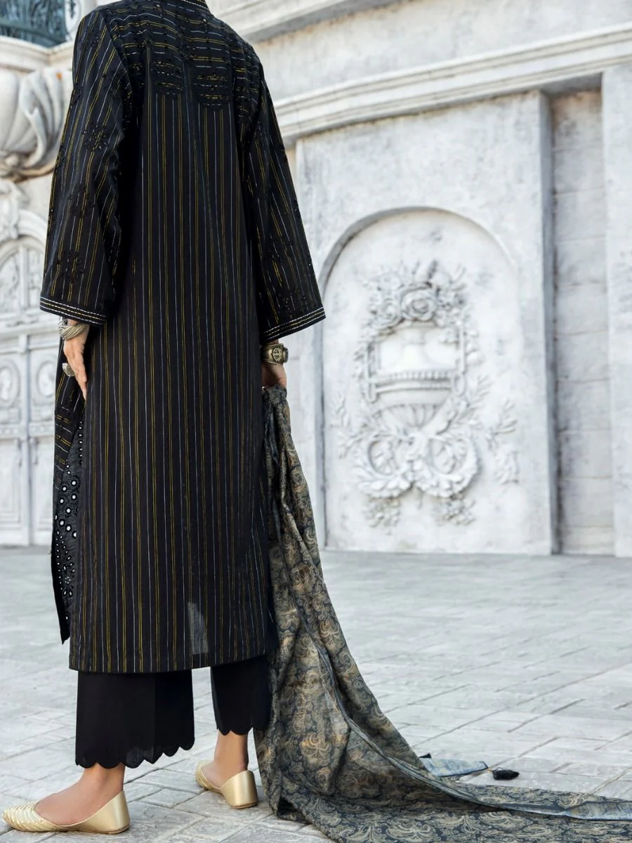 BLACK YARN DYED 3PC STITCHED | ALP-3PS-US-1192/S FB-1178B - Image 5