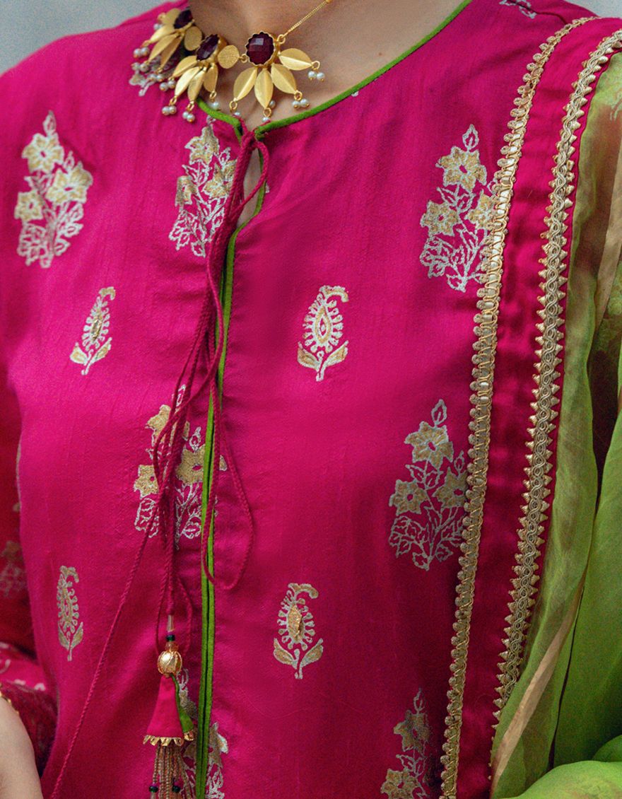 FUSHIA SILK 3PC UNSTITCHED | ALP-3PS-US-1194 AM-2395B - Image 3