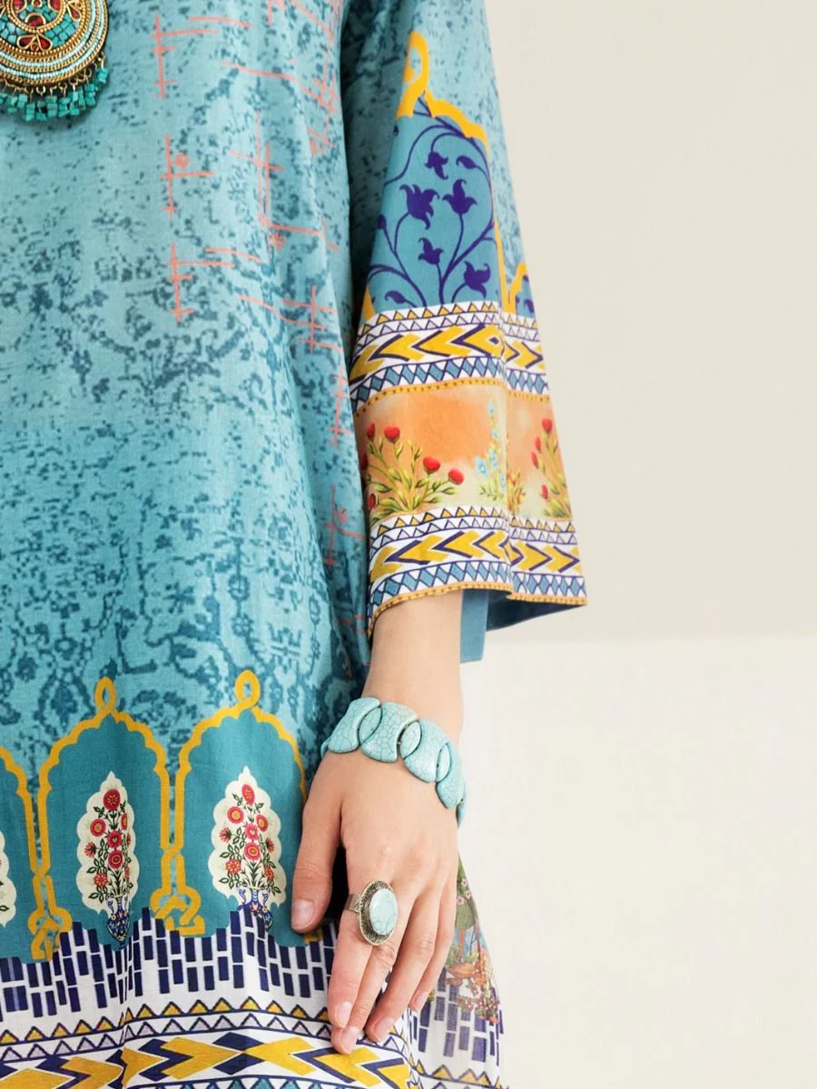 TEAL LAWN 3PC STITCHED | ALP-3PS-US-1239/S FB-1239A - Image 3