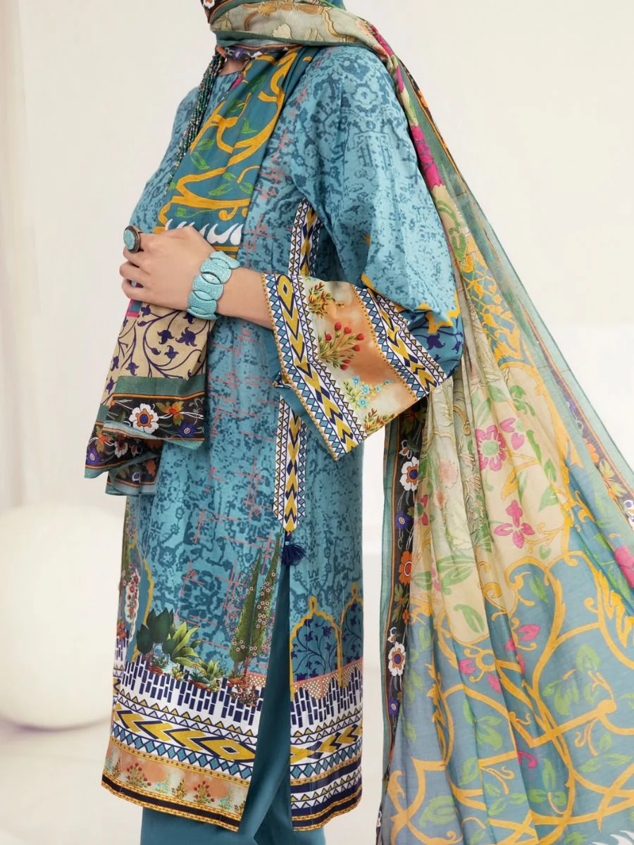 TEAL LAWN 3PC STITCHED | ALP-3PS-US-1239/S FB-1239A - Image 5