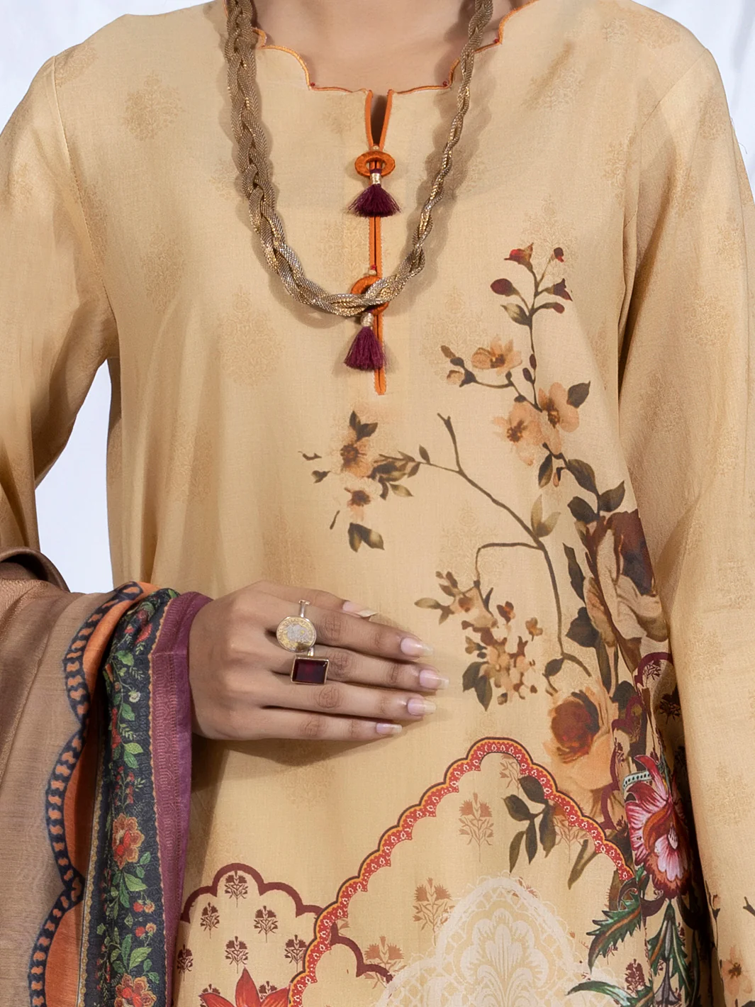 BEIGE LAWN 3PC STITCHED | ALP-3PS-US-1246/S FB-1246A - Image 3