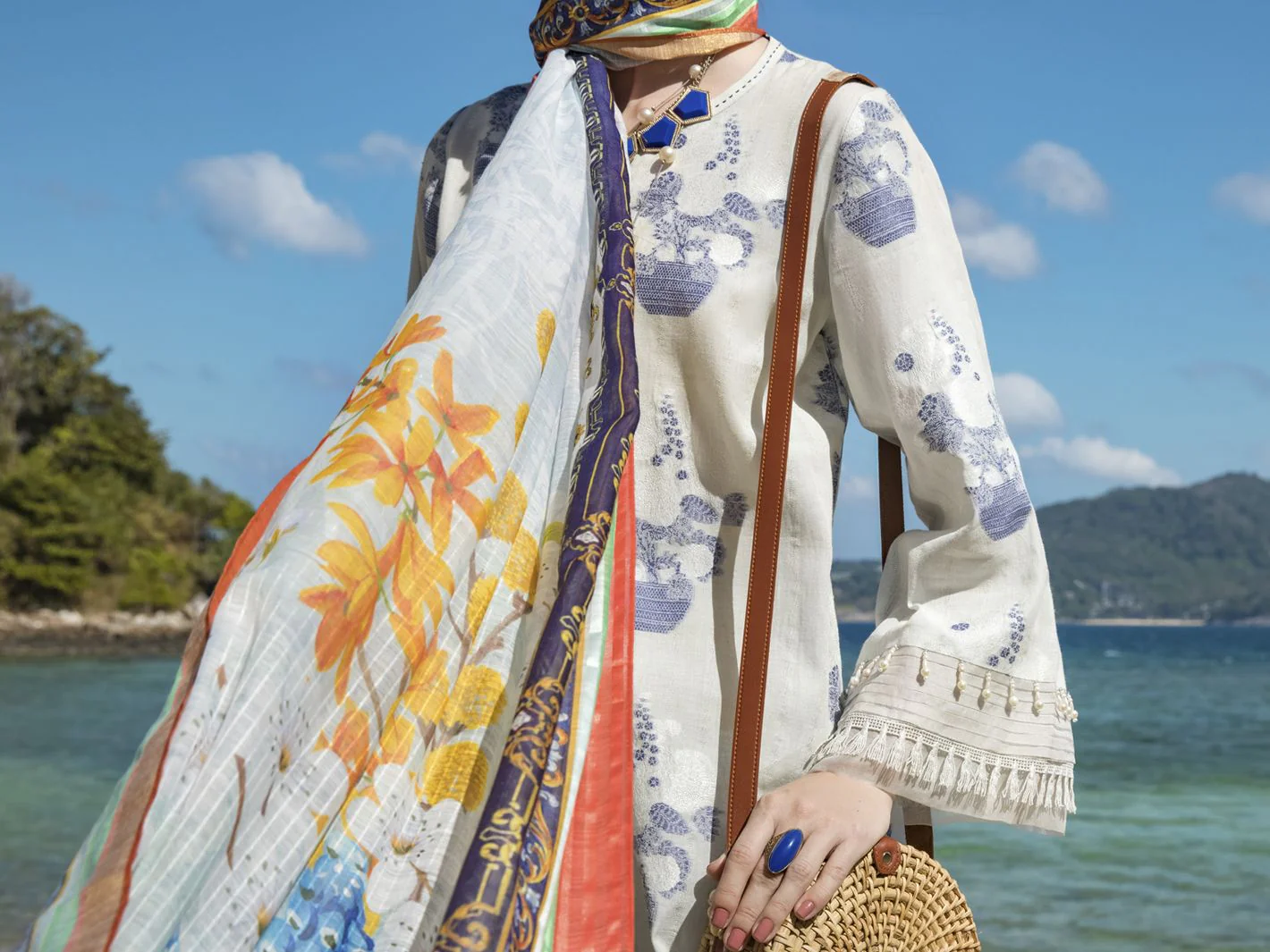 ICE BLUE JACQUARD 3PC STITCHED | ALP-3PS-US-1253/S FB-1253A - Image 3