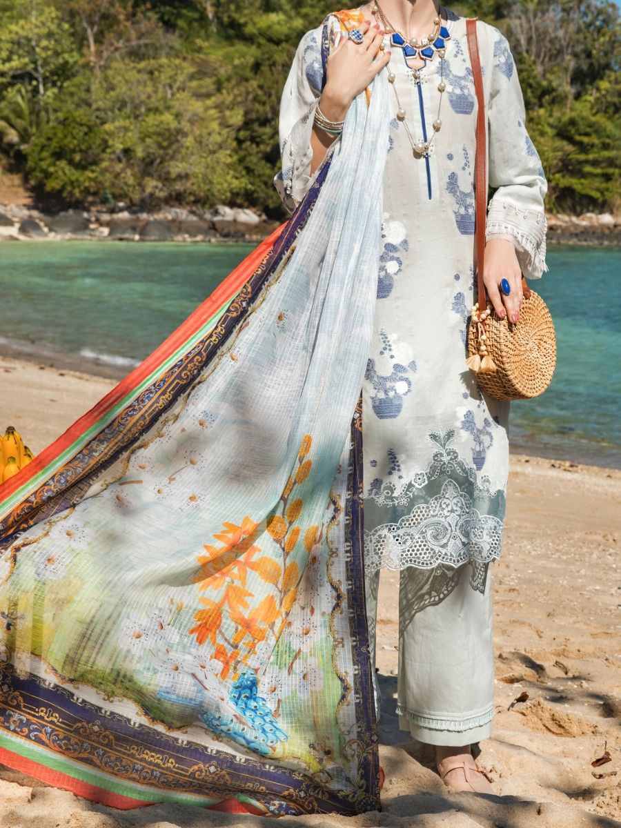 ICE BLUE JACQUARD 3PC STITCHED | ALP-3PS-US-1253/S FB-1253A - Image 4