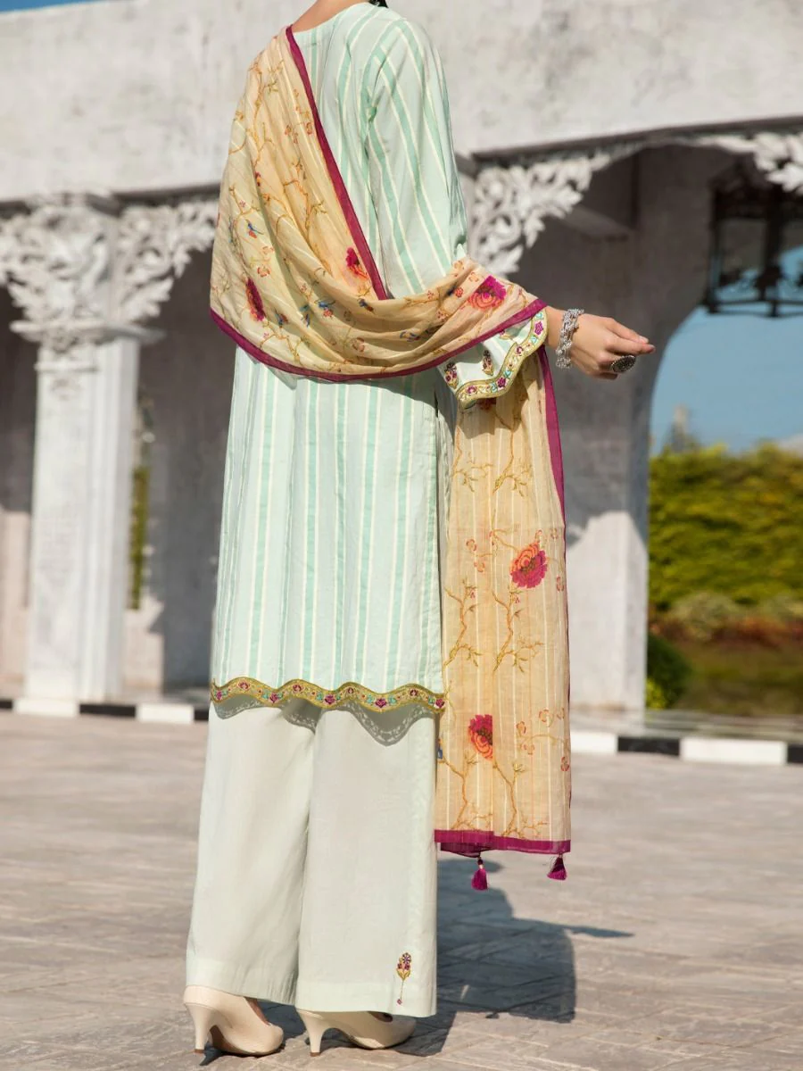 MINT GREEN 3PC UNSTITCHED | ALP-3PS-US-1255 FB-1255A - Image 2