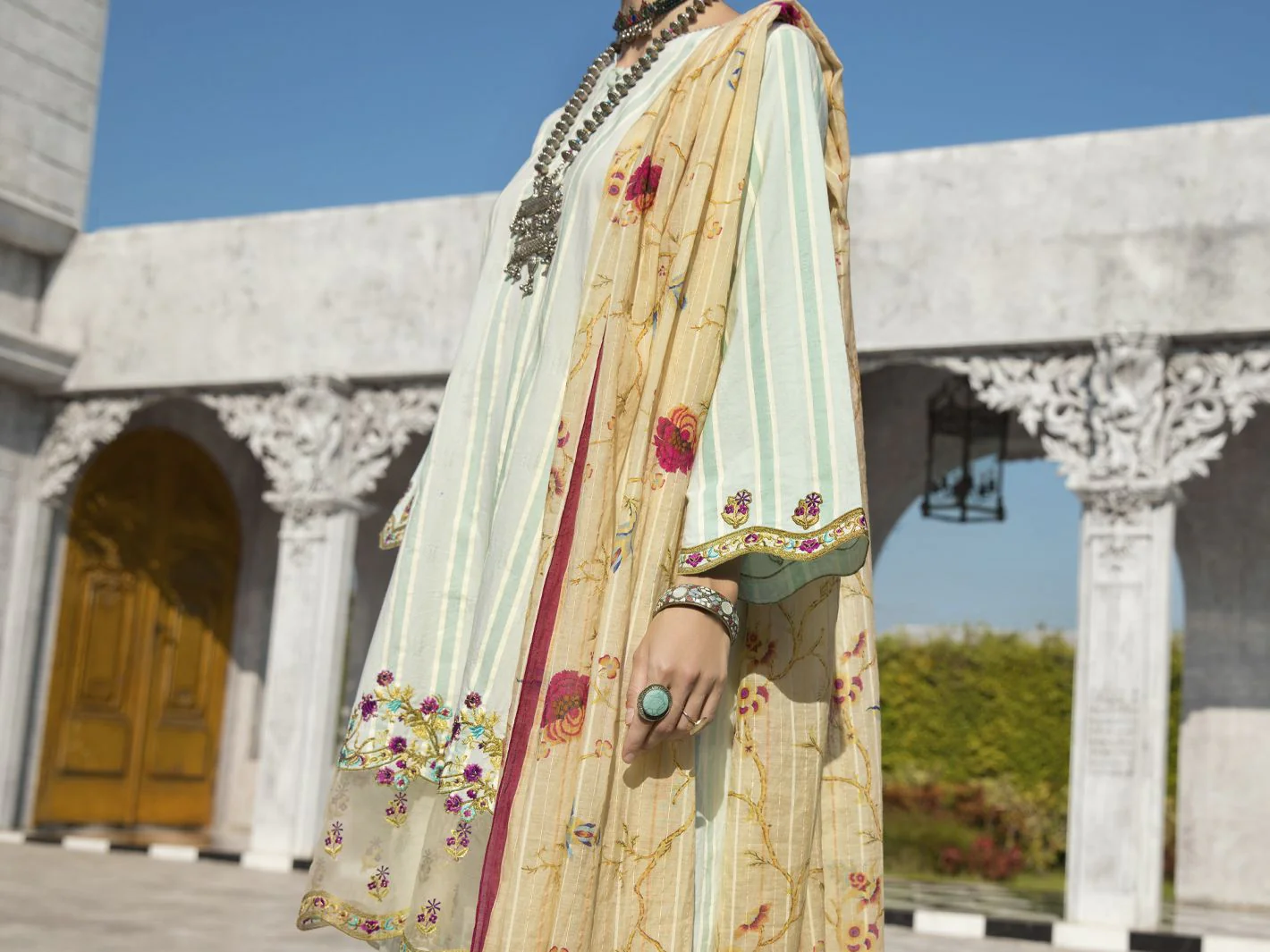 MINT GREEN 3PC UNSTITCHED | ALP-3PS-US-1255 FB-1255A - Image 6