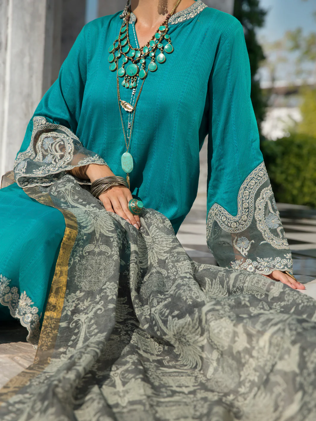SEA BLUE LAWN 3PC STITCHED | ALP-3PS-US-1256/S FB-1256A - Image 2