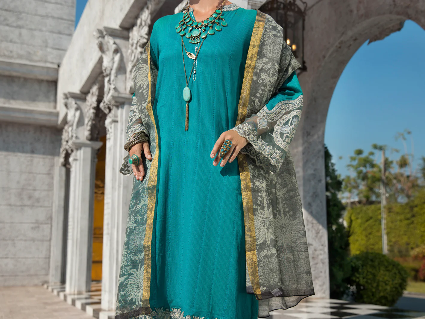 SEA BLUE LAWN 3PC STITCHED | ALP-3PS-US-1256/S FB-1256A - Image 4