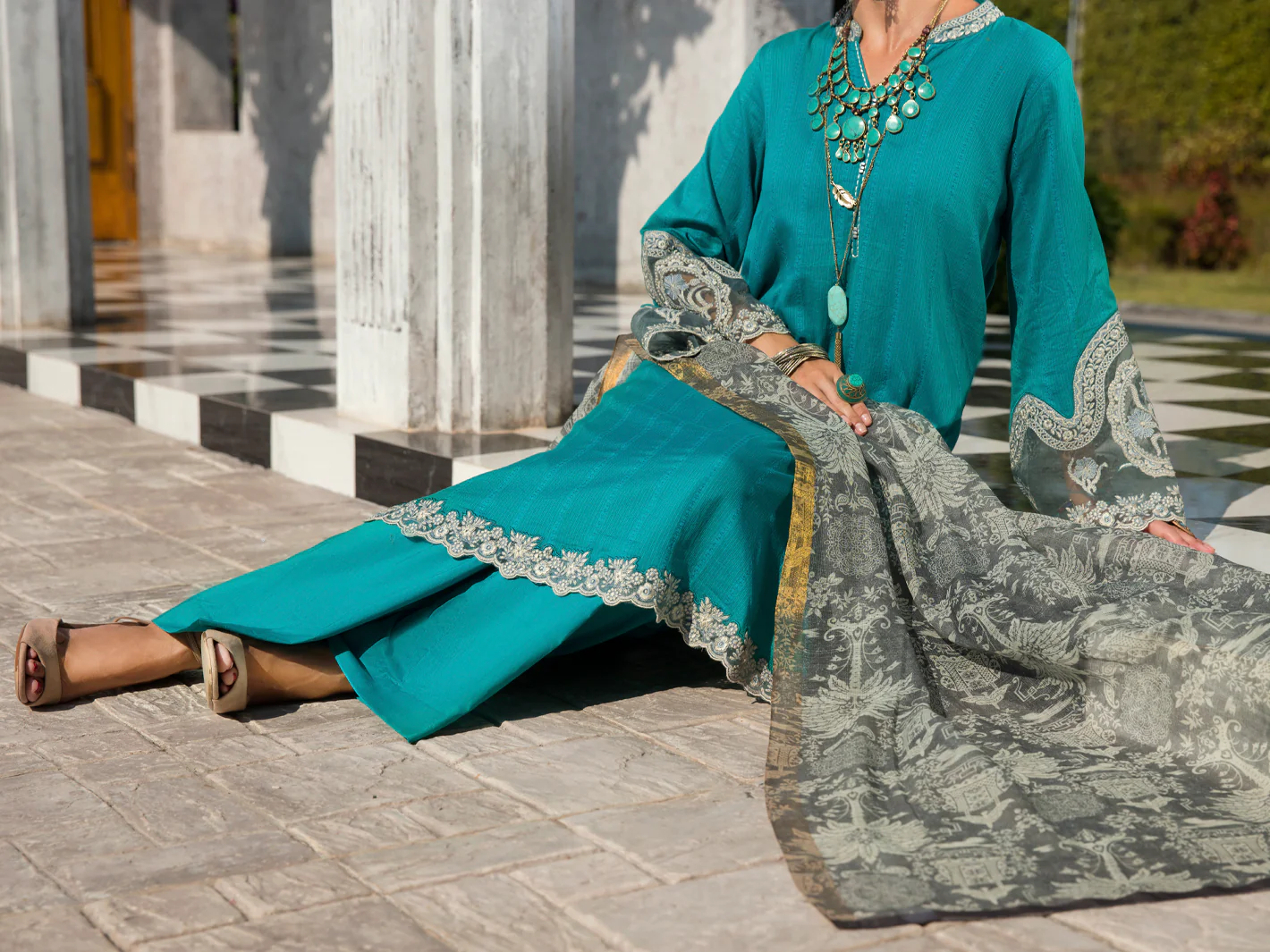 SEA BLUE LAWN 3PC STITCHED | ALP-3PS-US-1256/S FB-1256A - Image 6