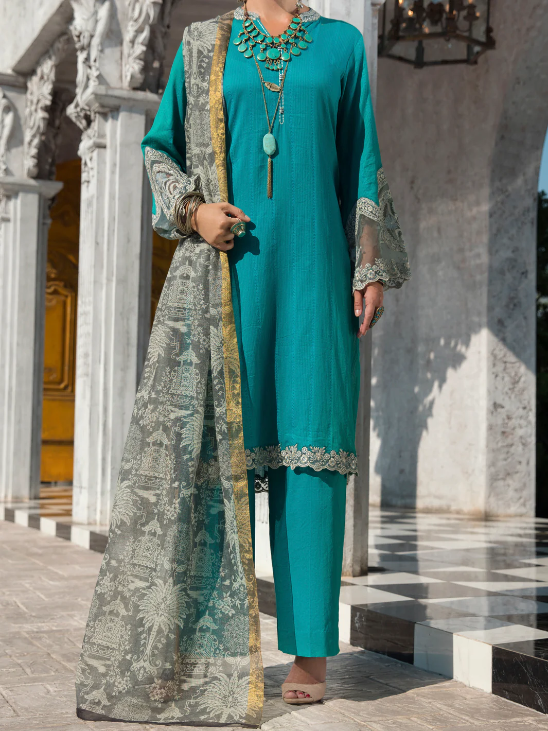SEA BLUE LAWN 3PC STITCHED | ALP-3PS-US-1256/S FB-1256A - Image 7