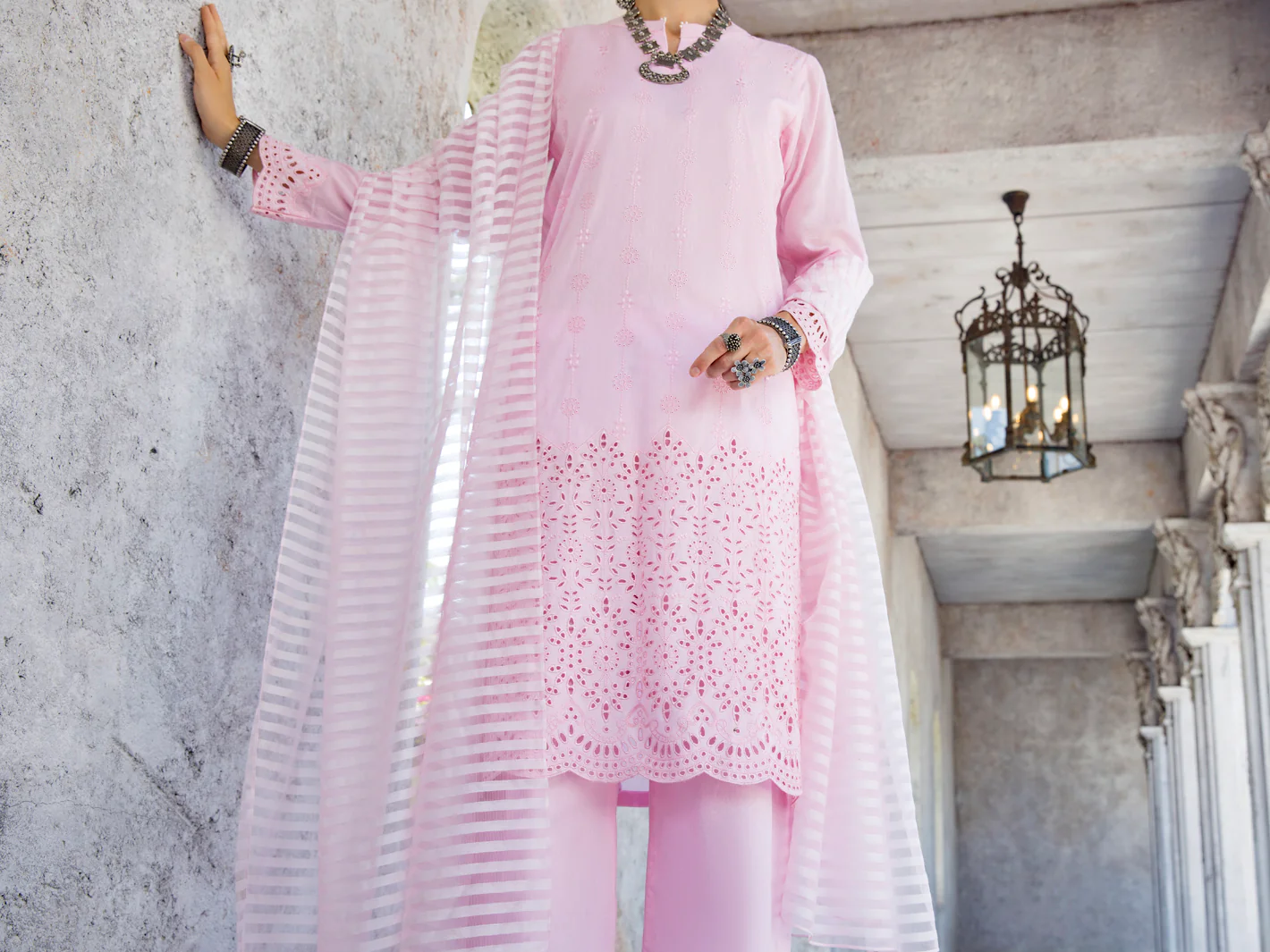 PINK LAWN 3PC STITCHED | ALP-3PS-US-1257/S FB-1257A - Image 6