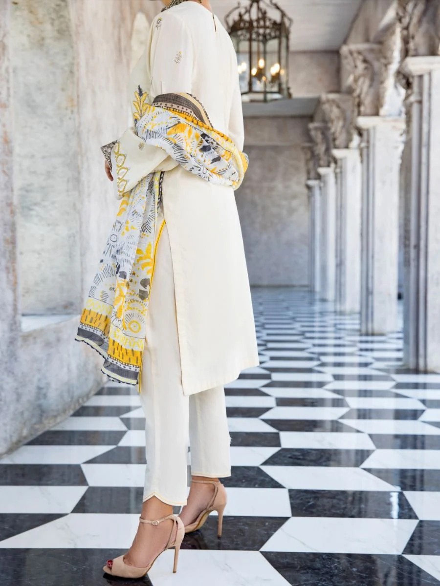 OFF WHITE JACQUARD 3PC STITCHED | ALP-3PS-US-1259/S FB-1259A - Image 2