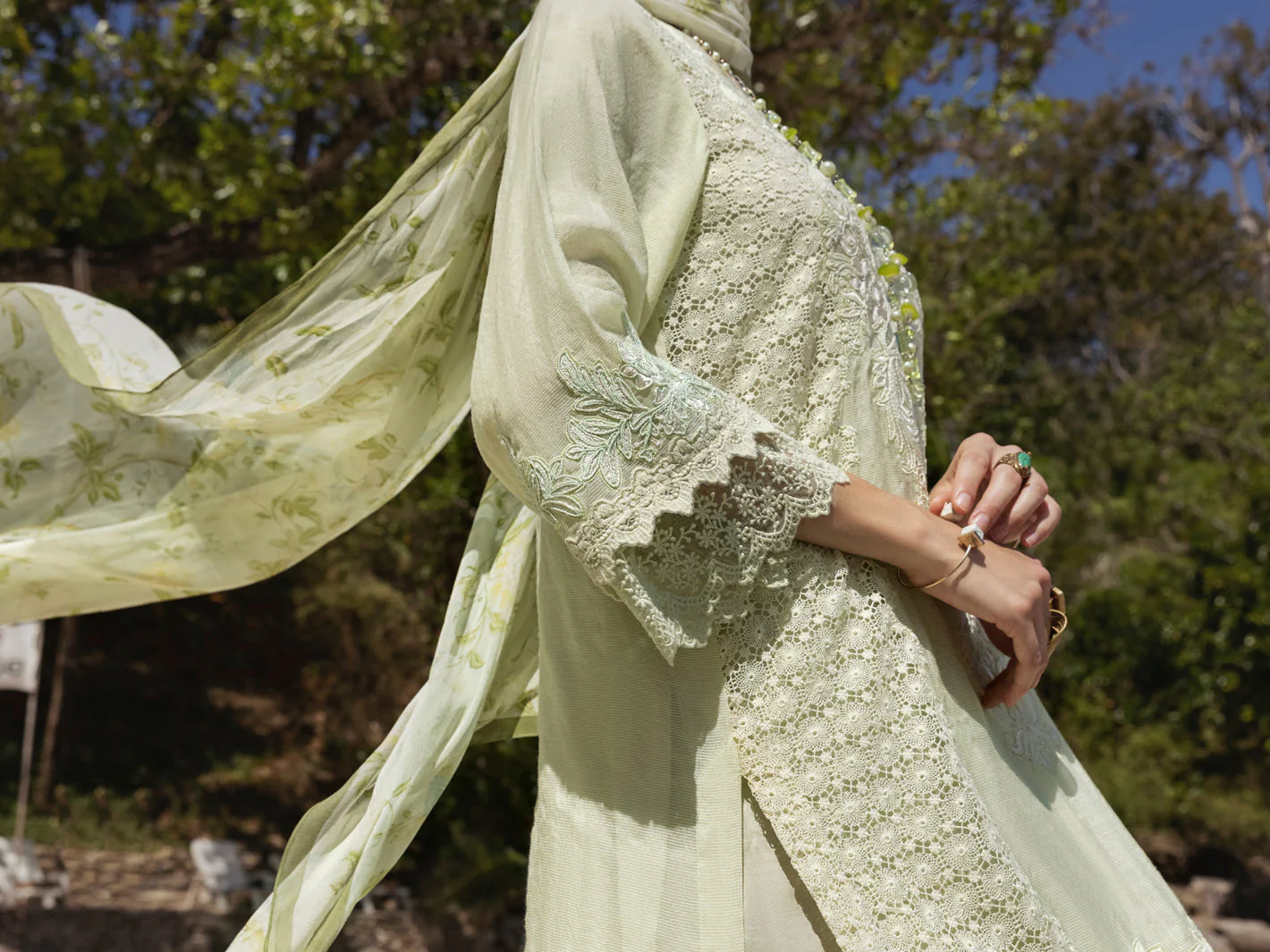 PISTA GREEN KHADDI 3PC STITCHED | ALP-3PS-US-1271/S AM-2549A - Image 3