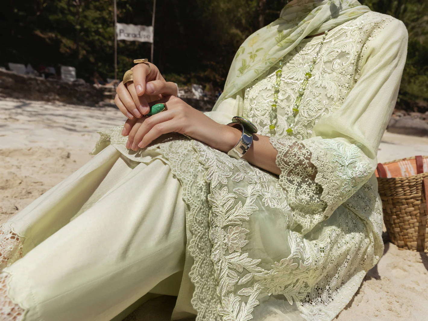 PISTA GREEN KHADDI 3PC STITCHED | ALP-3PS-US-1271/S AM-2549A - Image 4