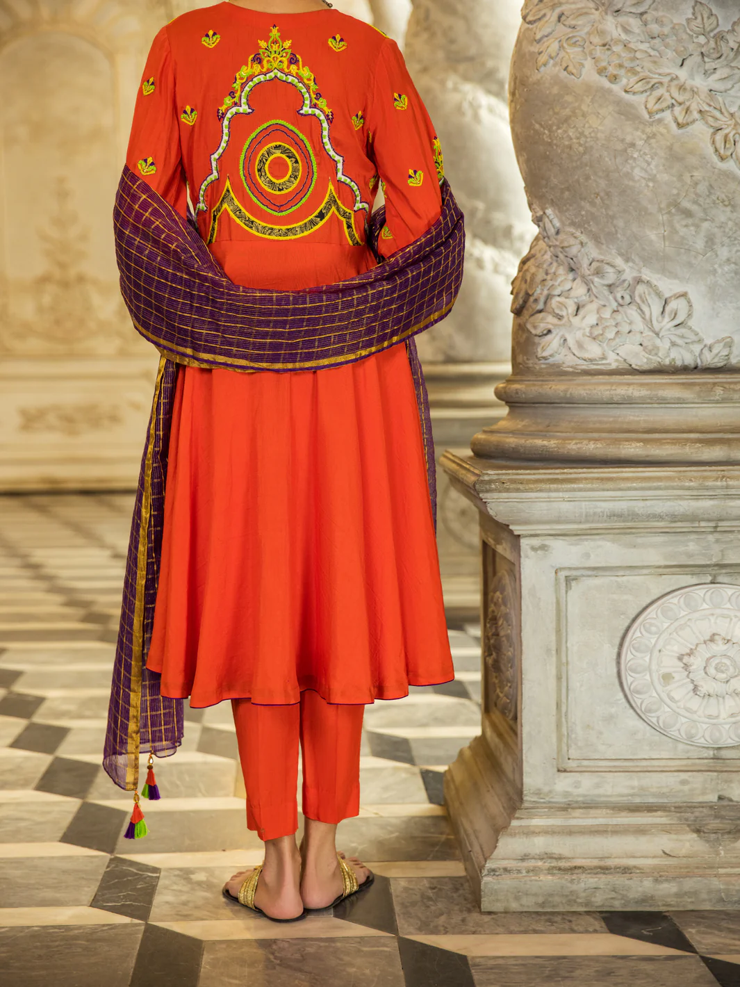 ORANGE RAW SILK 3PC STITCHED | ALP-3PS-US-1275/S AM-2410H - Image 2